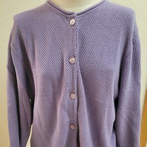 SIZE 1X CRYSTAL - KOBE Purple Button Down Cardigan Sweater INVBG94